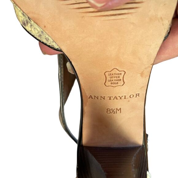 Ann Taylor Julia Python T-Strap Heels 8.5 Cream - Picture 7 of 13